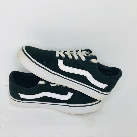 Vans off the wall low top canvas skate shoes black white women’s size 6.5 - Picture 6 of 8